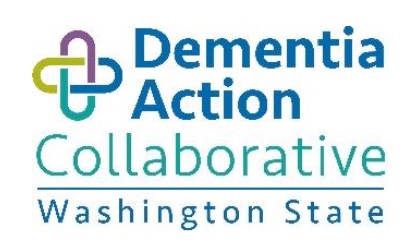 Dementia Action Collaborative logo featuring two multi-colored perpendicular links