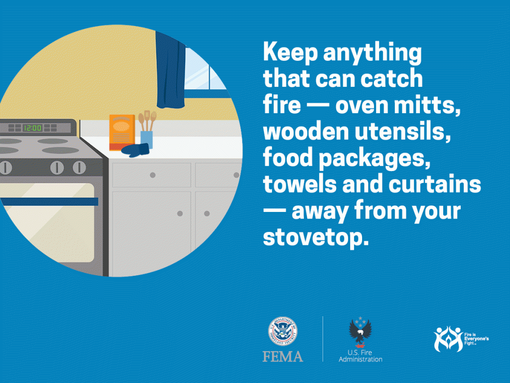 Safety Tips: Keep anything that can catch fire away from your stovetop
