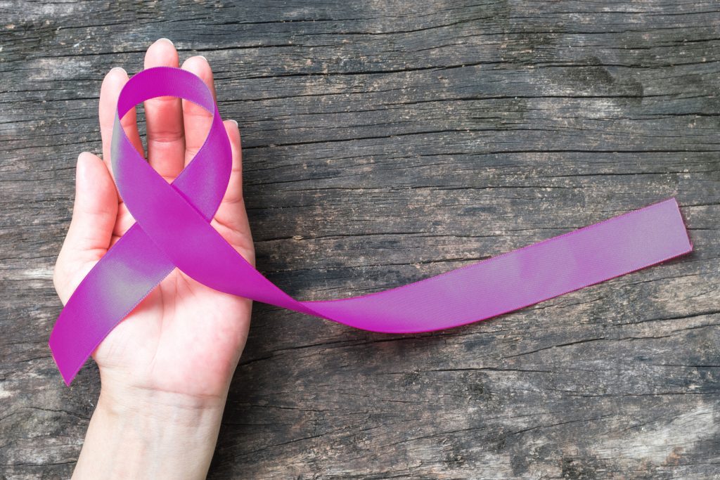Purple plum color ribbon for raising awareness on Alzheimer's disease, Breastfeeding, Eating disorder, family caregivers, and epilepsy illness.