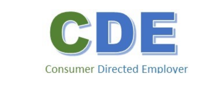 CDE Consumer Directed Employer logo in green and blue.