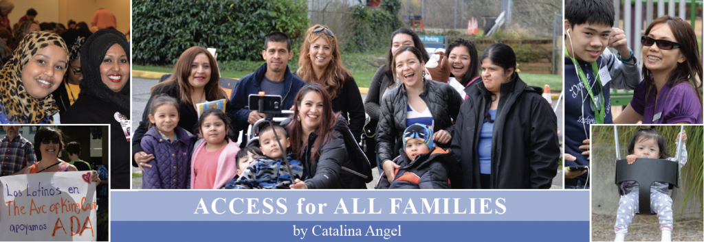 Images of families from different cultures. Text reads: Access for All Families by Catalina Angel