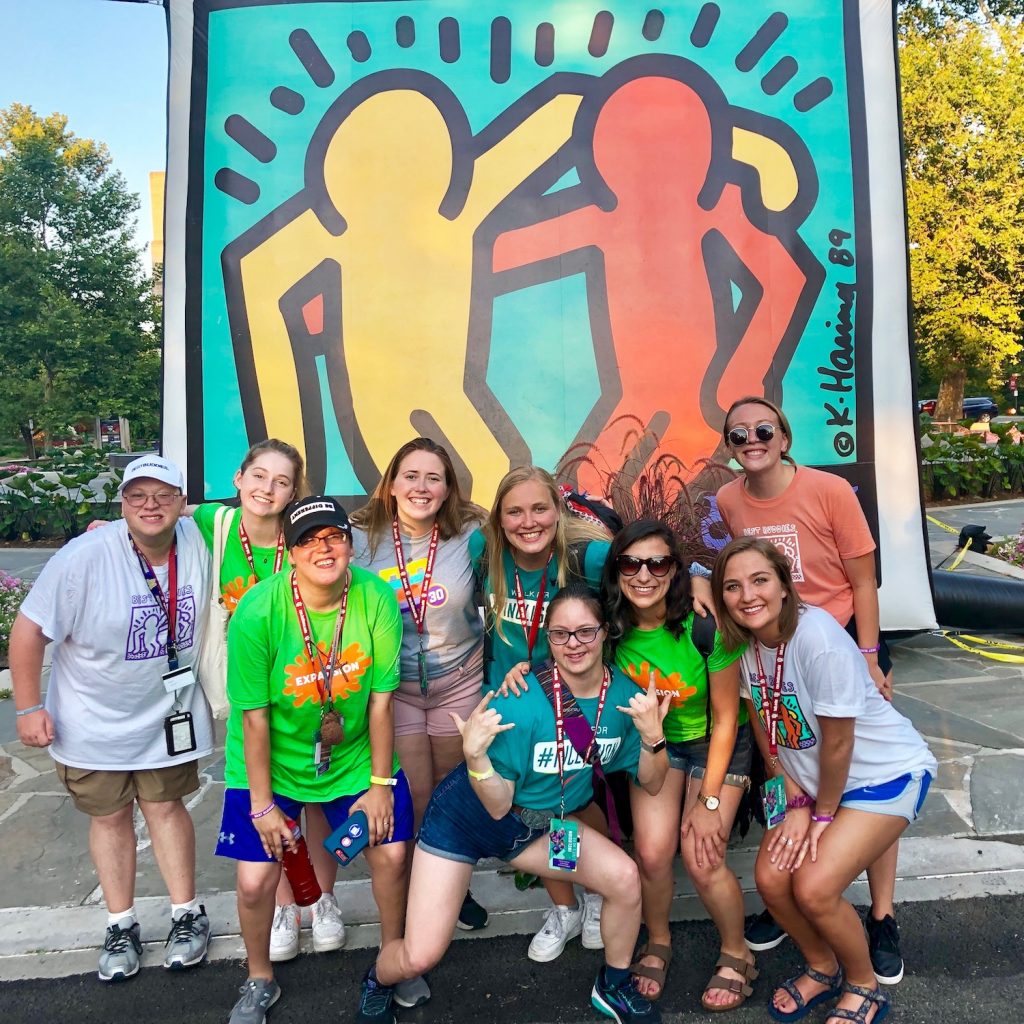 Best Buddies International Leadership Conference 2019. (L-R) Michael Graham, Margot, Ivanova Smith, Mary-Kylie Cranford, Grace Goldman, Devon Adelman, Erica Brody, Gwen Gabert (Photo credit: Best Buddies Washington)