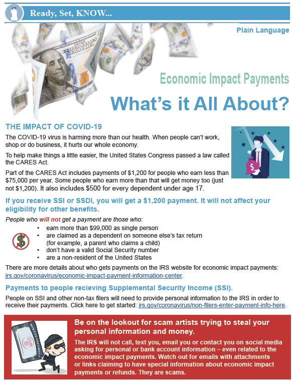 Thumbnail image of one page bulletin on Economic Impact Payments.