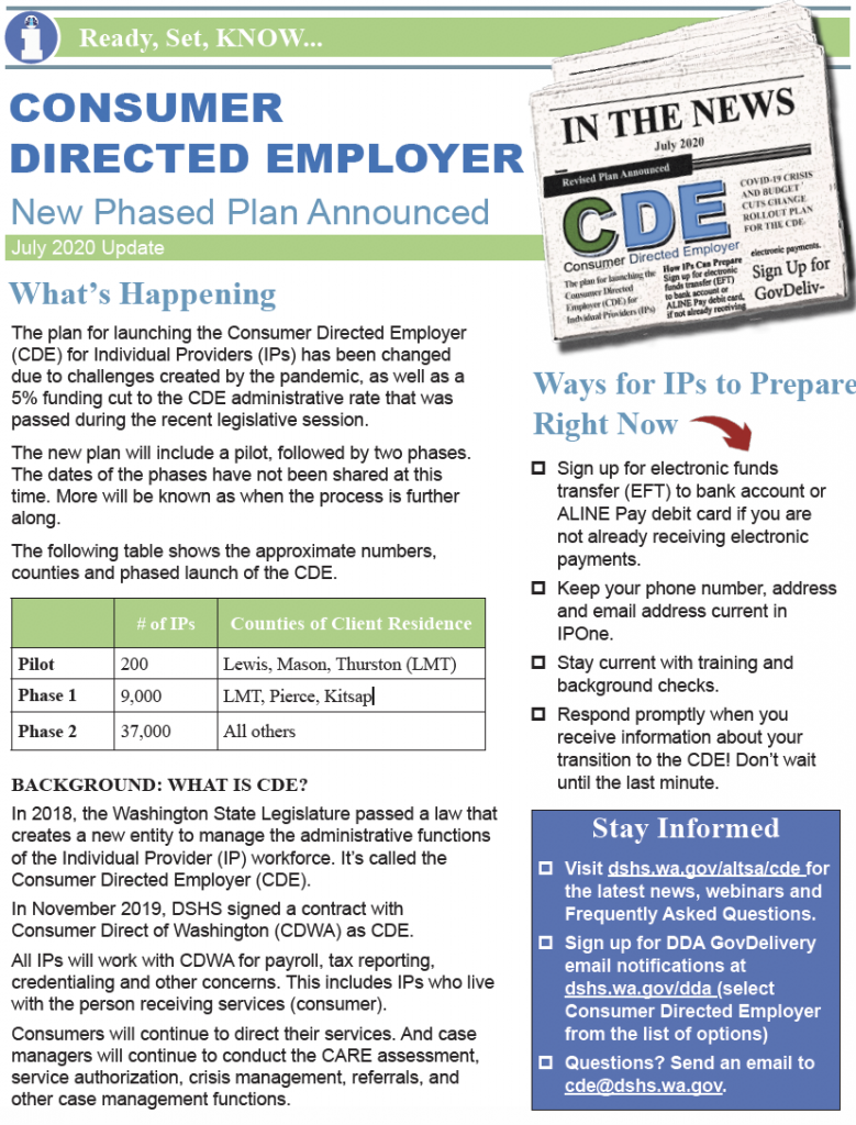 Thumbnail image of CDE update bulletin.