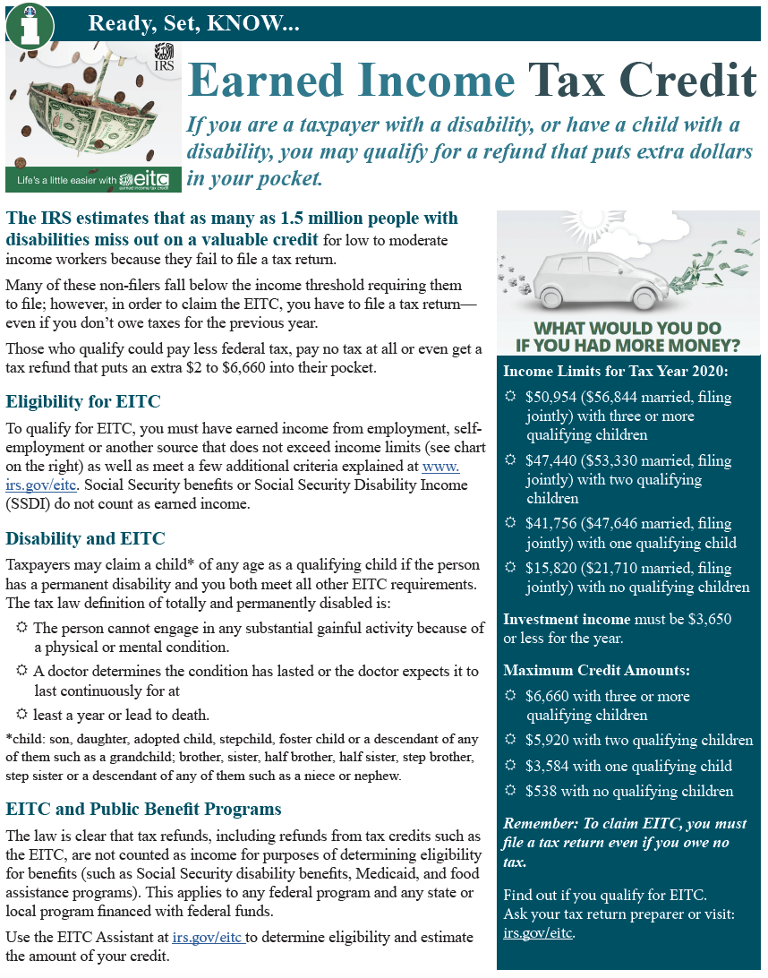Thumbnail image of printable bulletin on EITC in English.